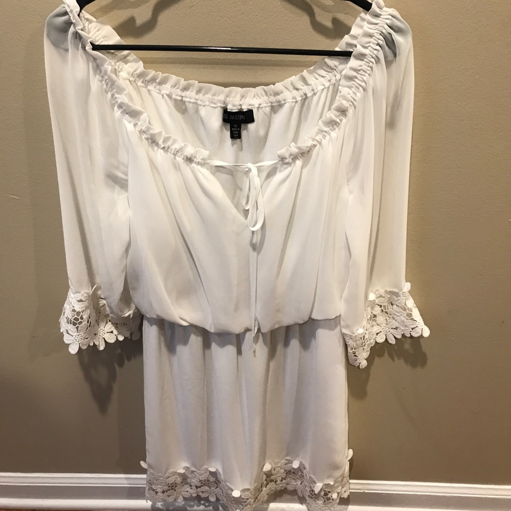 Jodi kristopher white half sleeve dress